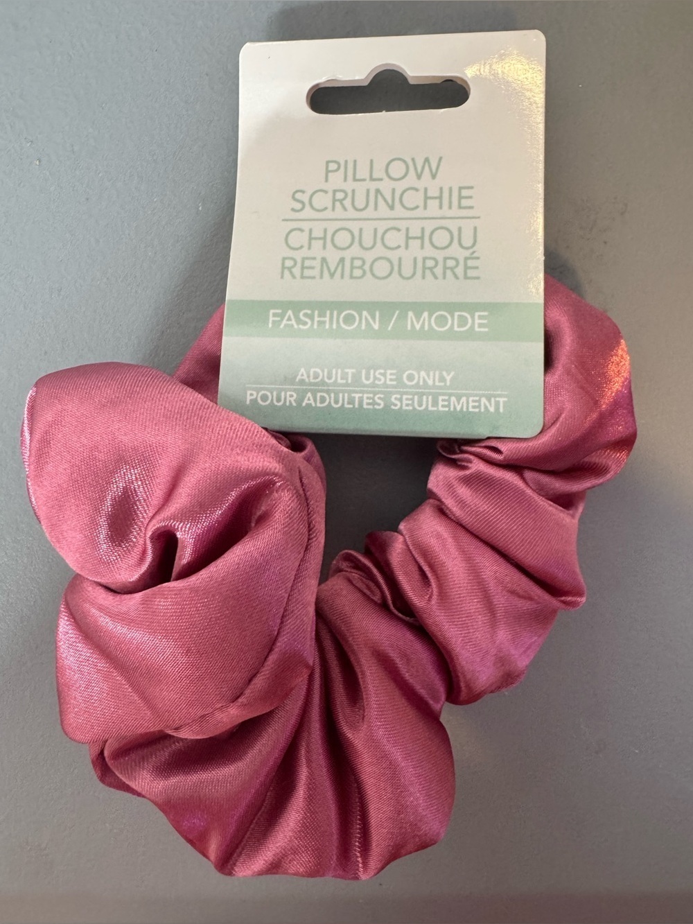Pillow Scrunchie Satin Hair Tie - Pink large